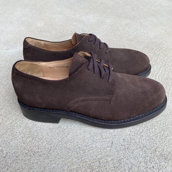 NEW Polo Ralph Lauren brown suede goodyear welt derby shoes - Picture 4 of 7